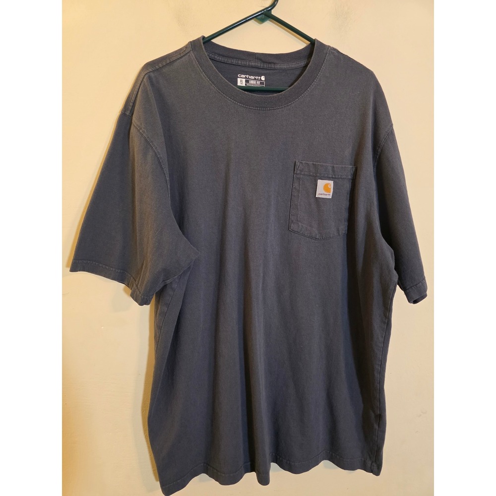 Carhartt K87 Mens XL Tall Loose Fit Heavyweight Pocket T-Shirt Charcoal Gray